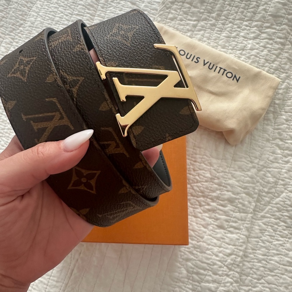 Louis Vuitton Monogram Belt with Gold Buckle
